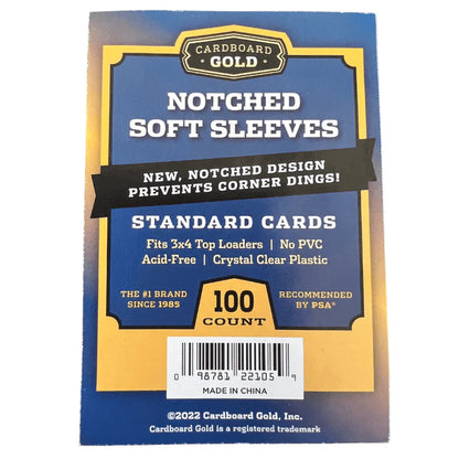 1000ct (10 packs) Notched Soft Card Sleeves for Standard Size Trading Cards