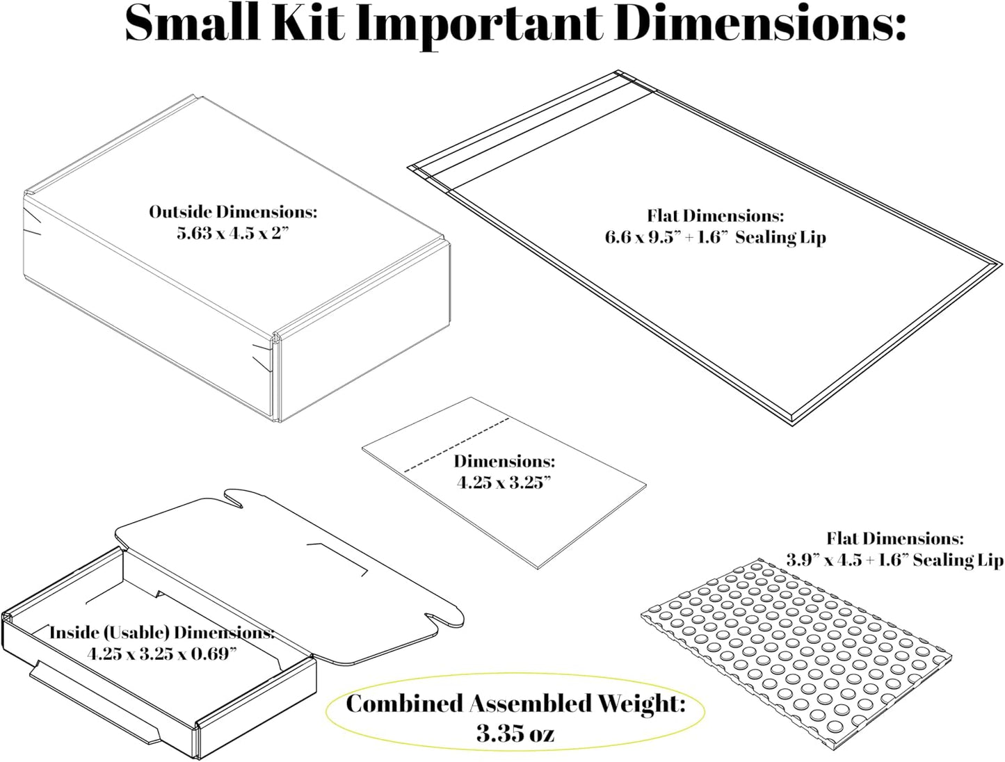 Trading Card Shipping Kit, 20 Count, Small Box - With Cardboard Protector, Plastic Envelopes, Rigid Mailers