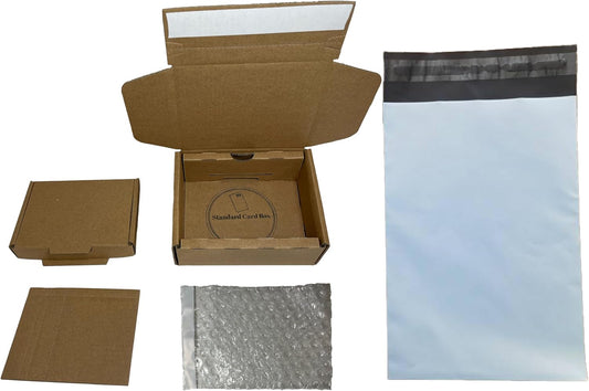 Trading Card Shipping Kit, 20 Count, Small Box - With Cardboard Protector, Plastic Envelopes, Rigid Mailers